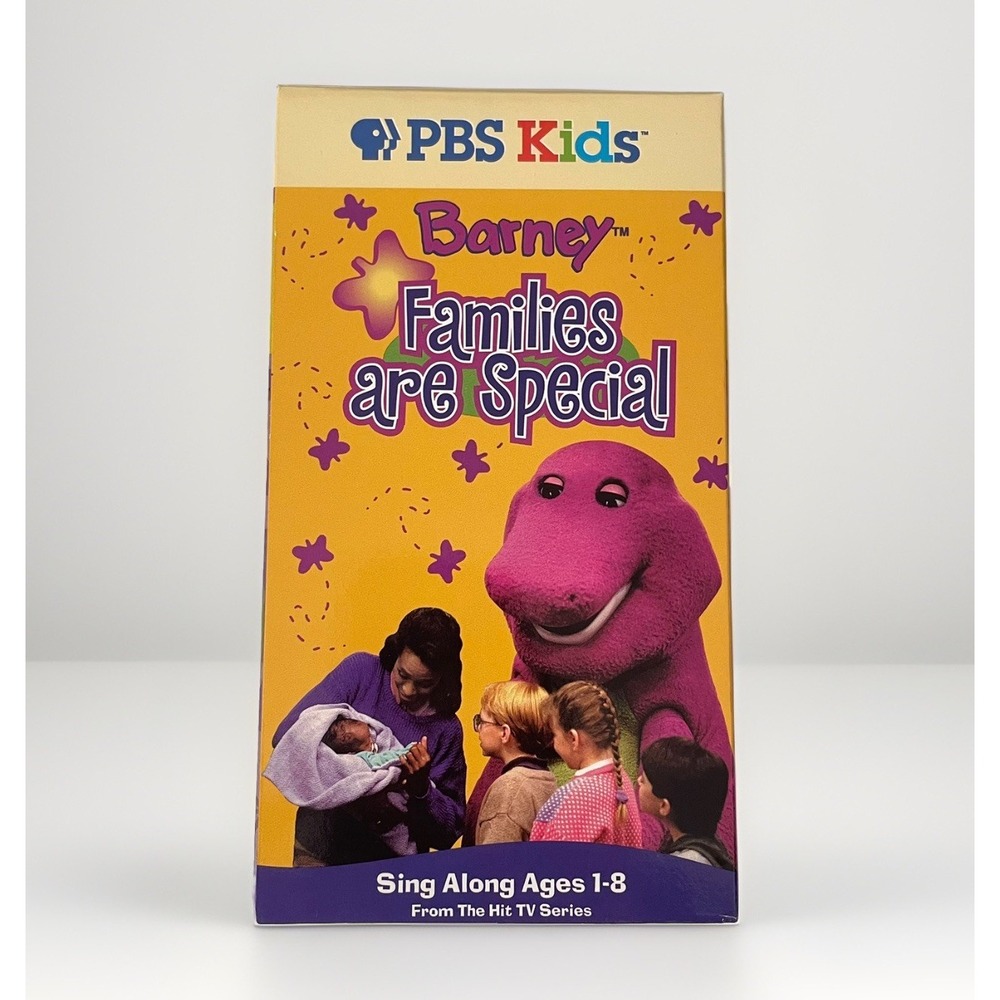 Barney Families Are Special VHS 1997 Rare PBS Kids Yellow Variant B3603 TESTED